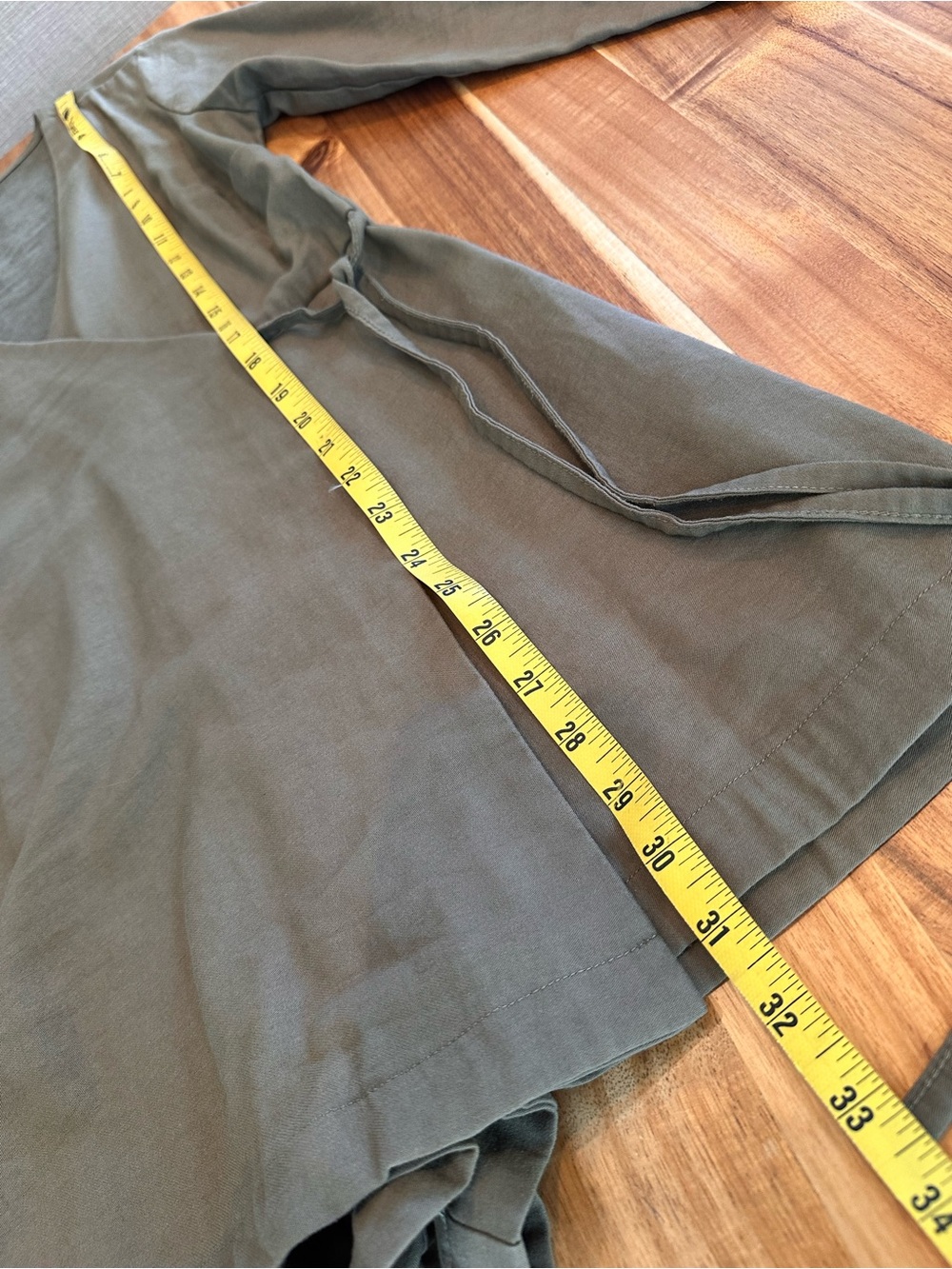 Matty M Olive Wrap Romper | Small | Long Sleeve Tie Waist Utility Chic | A-1836 - Picture 10 of 16